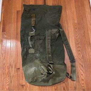 Vintage U.S Military Duffel Bag with straps Army Canvas Bag